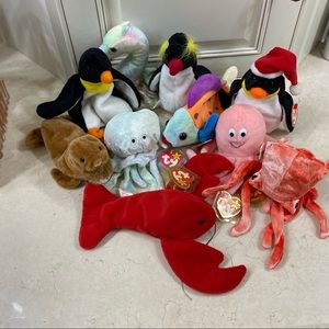 Group of Aquatic Themed Ty Beanie Babies